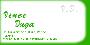 vince duga business card